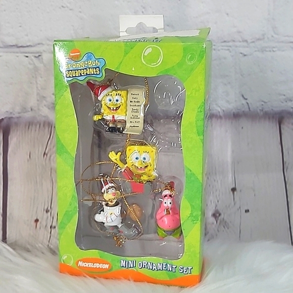 Vintage 2003 Y2K SpongeBob SquarePants Kurt S. Adler Mini Ornament Set of Four - Picture 2 of 11